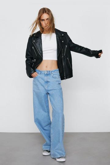 Denim Wide Leg Baggy Jeans mid blue